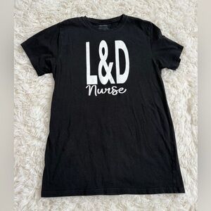 Women’s “L&D Nurse” T Shirt Black Size Small